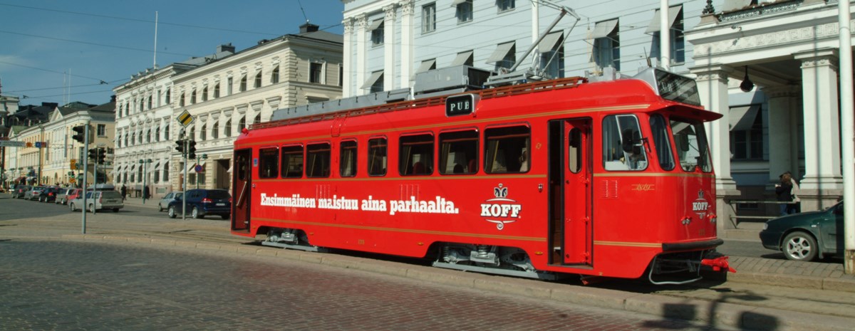 Пивной трамвай в Хельсинки